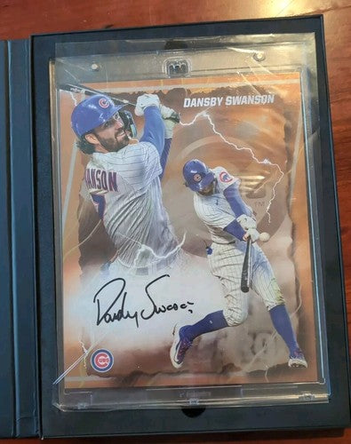 DANSBY SWANSON 2024 Fanatics Under Wraps MLB Emanate 8x10 AUTO ORANGE #/25 Cubs
