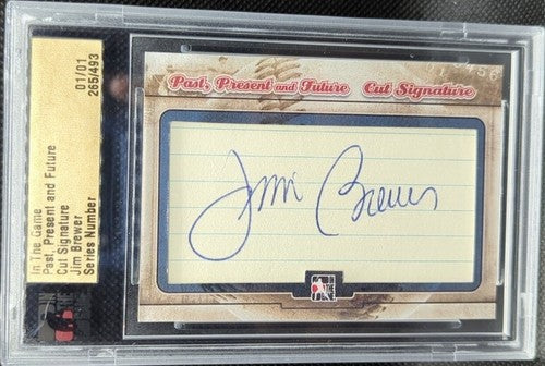 JIM BREWER 2014 In the Game Past Present Future CUT AUTO 1/1 Cubs Dodgers One of