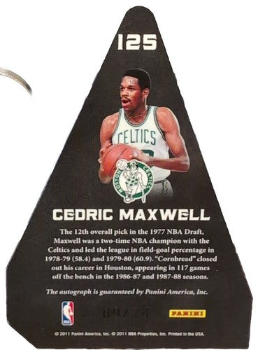 CEDRIC MAXWELL 2011-12 Panini Preferred Crown Royale Die-Cut AUTO SP /74 Celtics