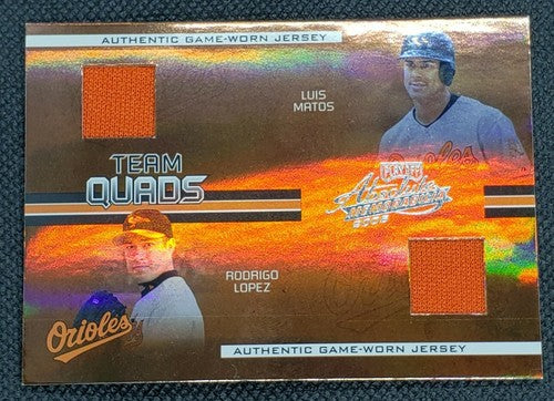Brooks ROBINSON MATOS LOPEZ Erik BEDARD 2005 Absolute QUAD JERSEY BAT SP Orioles