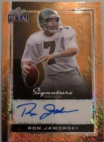 RON JAWORSKI 2024 Leaf Metal Signature Series AUTO GOLD SHIMMER #1/1 Eagles Rams