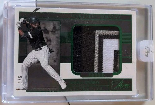 BRYAN RAMOS 2023 Panini Three And Two RC JUMBO JERSEY PATCH EMERALD /5 White Sox