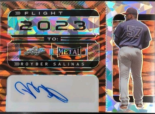ROYBER SALINAS 2022 Leaf Metal Flight 2023 To RC AUTO PROOF TIGER 1/1 A's Braves