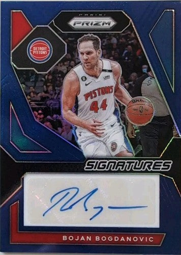 BOJAN BOGDANOVIC 2023-24 Panini Prizm Signatures AUTO Blue SP #/49 Pistons Nets
