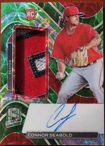 CONNOR SEABOLD 2022 Spectra RC DUAL AUTO JUMBO Jersey LETTER PATCH #/25 Red Sox