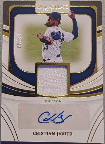 CRISTIAN JAVIER 2022 Panini Immaculate Collection DUAL AUTO JERSEY SP /99 Astros