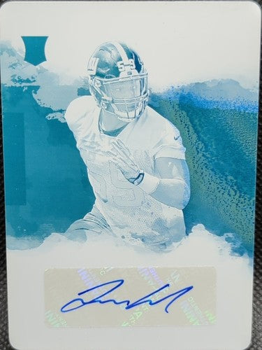 LORENZO CARTER 2018 Panini Impeccable RC AUTO PRINTING PLATE #1/1 Giants One of