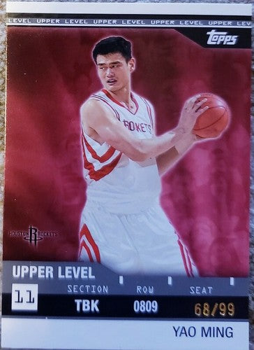 YAO MING 2008-09 Topps NBA Mini Rip Card SP #68/99 #RIP-27 Houston Rockets China
