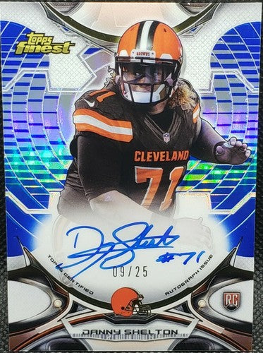 DANNY SHELTON 2015 Topps Finest RC AUTO Blue Refractor Variation SP #9/25 Browns