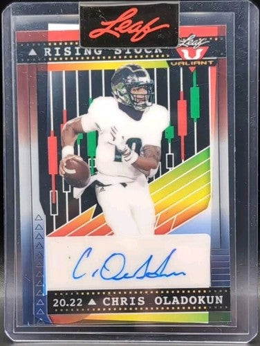 CHRIS OLADOKUN 2022 Leaf Valiant Rising Stock RC AUTO PROOF CLEAR SP #1/1 Chiefs