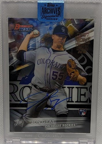 JON GRAY 2018 Topps Archives 2016 Bowman's Best RC AUTO SP #6/8 Rockies Rangers