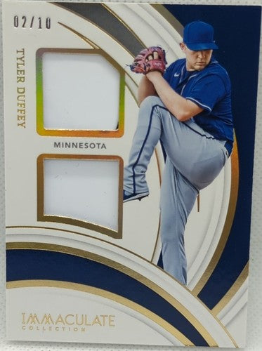 TYLER DUFFEY 2022 Panini Immaculate DUAL Game Used CLEATS PATCH #2/10 Twins Cubs