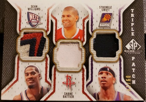 Shane BATTIER Stromile SWIFT WILLIAMS 2009-10 SP Game Used Triple Jersey PATCH #