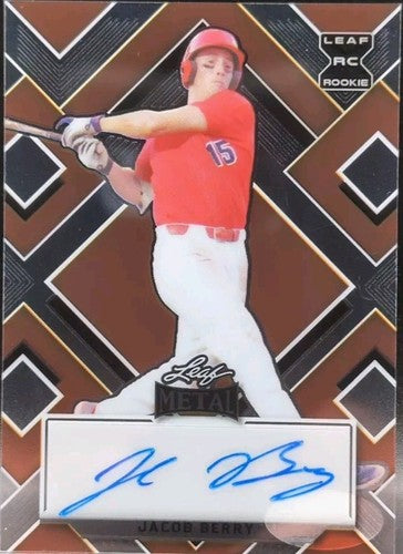 JACOB BERRY 2022 Leaf Metal Pre-Production PROOF AUTO Clear SP #1/1 Marlins LSU