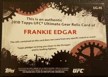 FRANKIE EDGAR 2010 Topps UFC Series 4 Ultimate Gear Fighter Used Worn Relic MMA