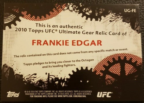 FRANKIE EDGAR 2010 Topps UFC Series 4 Ultimate Gear Fighter Used Worn Relic MMA