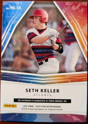 SETH KELLER 2022 Panini Elite Extra Edition Hidden Gems RC AUTO GOLD #/10 Braves