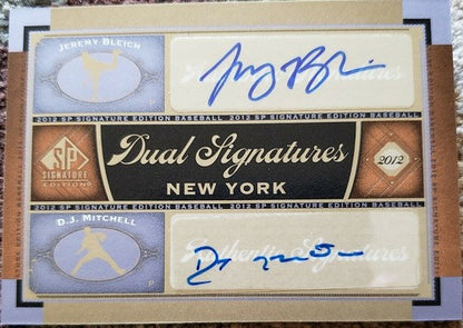 D.J. MITCHELL Jeremy BLEICH 2012 SP Signature Dual Rookie AUTO Autograph Yankees