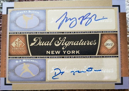 D.J. MITCHELL Jeremy BLEICH 2012 SP Signature Dual Rookie AUTO Autograph Yankees