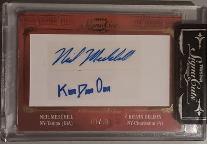 Neil MEDCHILL Kelvin De LEON 2011 Tristar SignaCuts DUAL AUTO GOLD #1/10 Yankees