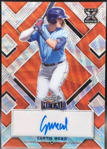 CURTIS MEAD 2022 Leaf Metal Pre-Production PROOF AUTO Orange Wave SP 1/1 of Rays