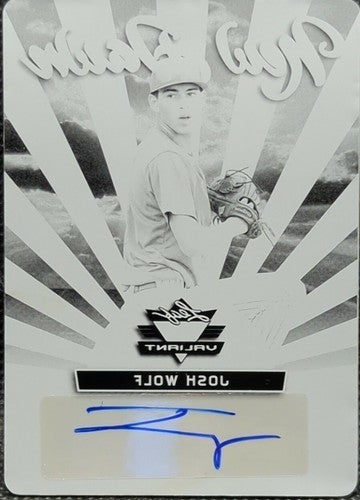 JOSH WOLF 2019 Leaf Valiant RC AUTO PRINTING PLATE SP #1/1 Mets Guardians One of