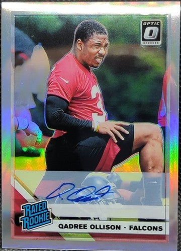 QADREE OLLISON 2019 Panini Donruss Optic Rated RC AUTO Holo Prizm SP /99 Falcons