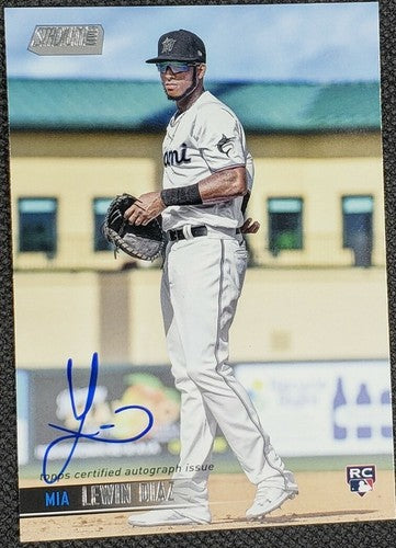 LEWIN DIAZ 2021 Topps Stadium Club Rookie RC AUTO SP Miami Marlins Twins SCBA-LD