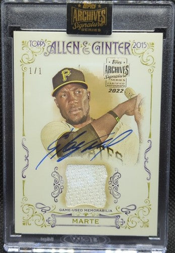 STARLING MARTE 2022 Topps Archives 2015 Allen & Ginter AUTO Jersey #1/1 Pirates
