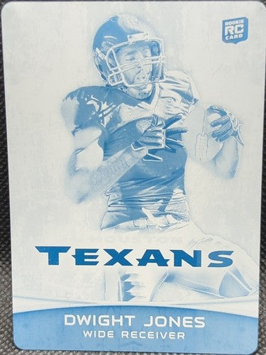 DWIGHT JONES 2012 Topps Bowman RC PRINTING PLATE #1/1 Houston Texans Jets One of