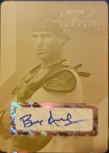BRYAN ANDERSON 2008 Just Minors AUTO Press PRINTING PLATE 1/1 of 1 Cardinals A's