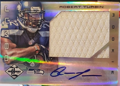 ROBERT TURBIN 2012 Panini Limited Dual Jumbo Rookie Jersey AUTO SP #/49 Seahawks