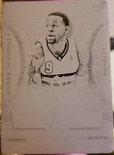 ANDRE IGUODALA 2012-13 Crusade Majestic Signatures PRINTING PLATE SP 1/1 Nuggets