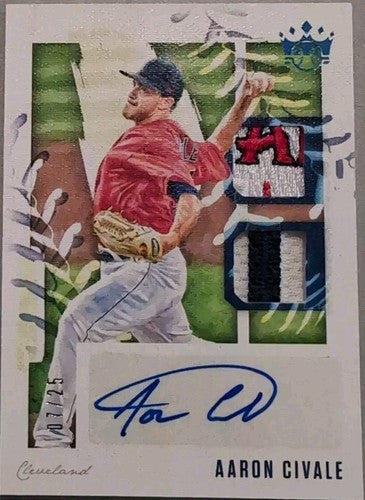 AARON CIVALE 2020 Panini Diamond Kings AUTO Jersey LOGO PATCH Blue #7/25 Brewers