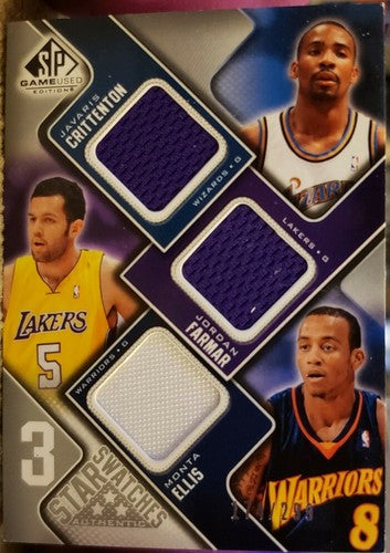Monta ELLIS Jordan FARMAR Javaris CRITTENTON 2009-10 SP Game Used Triple Jersey