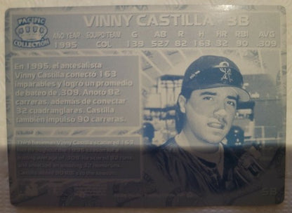 VINNY CASTILLA  1996 Pacific Crown Collection 1/1 PRINTING PLATE Rockies Rays SP