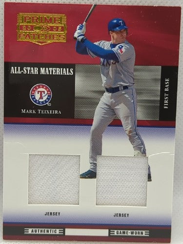 MARK TEIXEIRA 2005 Donruss Prime Patches All-Star DUAL Game Used Worn Jersey /15