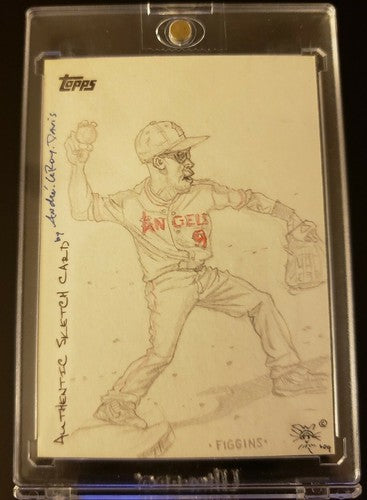 CHONE FIGGINS 2009 Topps Updates Highlights Sketch Andre LeRoy Davis #1/1 Angels