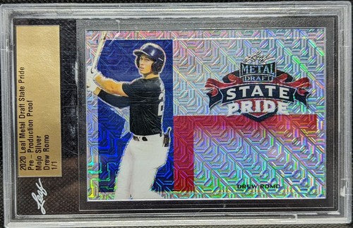 DREW ROMO 2020 Leaft Metal Draft State Pride PRE-PRODUCTION PROOF SP 1/1 Rockies