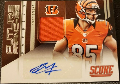 TYLER EIFERT 2014 Score Future Franchise Fabrics DUAL AUTO GU JERSEY SP Bengals