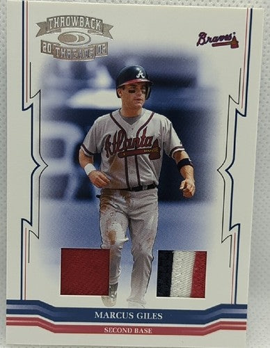 MARCUS GILES 2005 Throwback Threads DUAL Jersey PATCH Prime SP /25 Braves Padres