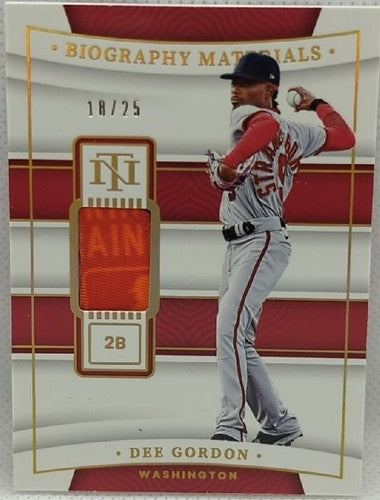 DEE GORDON 2022 Panini National Treasures SPRING TRAINING LOGO Jersey PATCH #/25