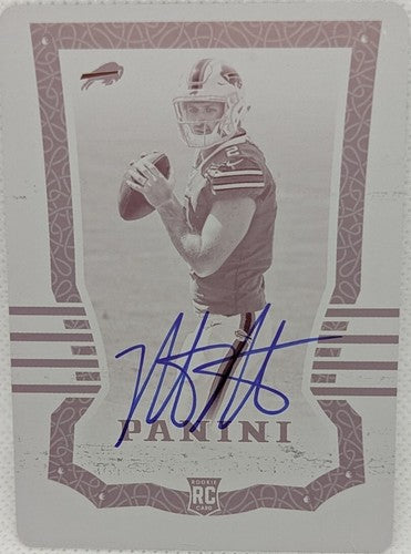 NATHAN PETERMAN 2017 Panini RC AUTO PRINTING PLATE SP 1/1 Bills Plates & Patches
