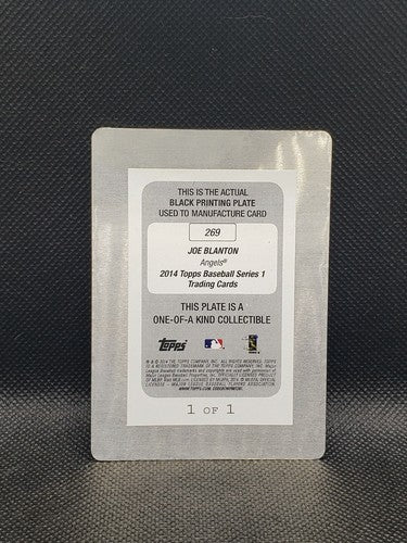 JOE BLANTON 2014 Topps Series 1 Black PRINTING PLATE SP #1/1 Angels A's Dodgers