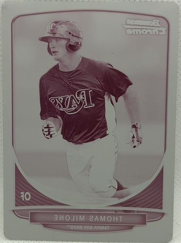 THOMAS MILONE 2013 Bowman Draft Picks & Prospects PRINTING PLATE 1/1 Rays Padres