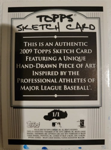 RUSSELL MARTIN 2009 Topps Sketch Art Randy Martinez Artist AUTO SP #1/1 Dodgers