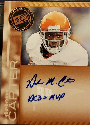 DELONE CARTER 2011 Press Pass Rookie AUTO Autograph Inscription Colts Syracuse