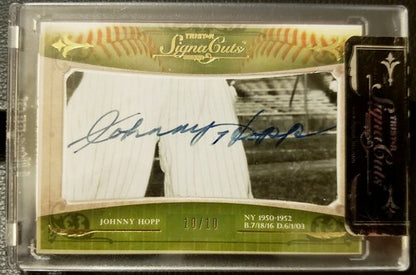 JOHNNY HOPP 2010 Tristar SignaCuts Bronx Cut AUTO SP #10/10 Cardinals Yankees 1