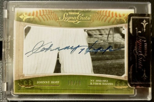 JOHNNY HOPP 2010 Tristar SignaCuts Bronx Cut AUTO SP #10/10 Cardinals Yankees 1
