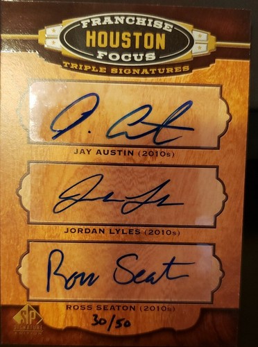 Jordan LYLES Ross SEATON Jay AUSTIN 2012 SP Signature TRIPLE AUTO Houston Astros